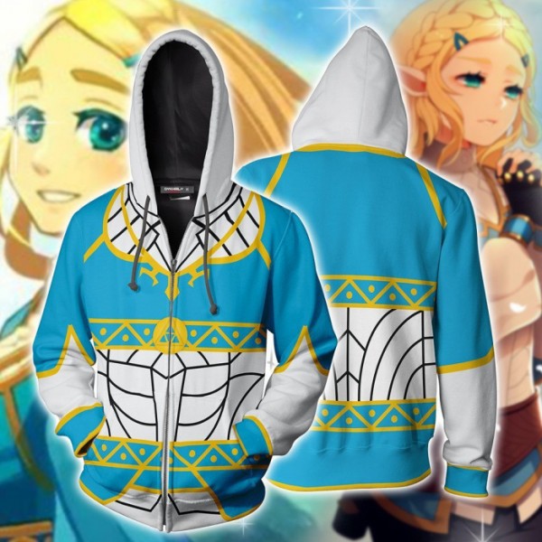 The Legend of Zelda Hoodie - Princess Zelda Cosplay 3D Zip Up Hoodies Jacket