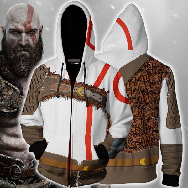God Of War Kratos Hoodie Cosplay Zip Up Jacket