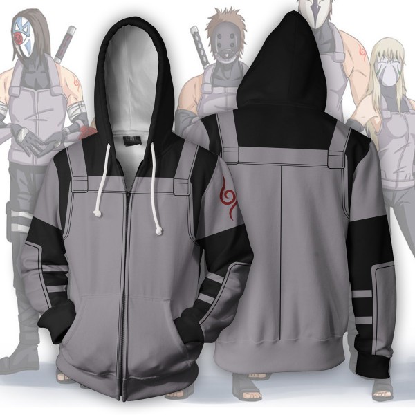 Naruto Hoodie Jacket  - Naruto 3D Zip Up Hoodie Jacket Coat Cosplay