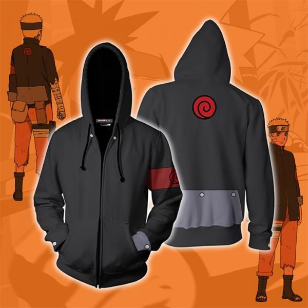Naruto Hoodie Jacket  - The Last Movie Naruto 3D Zip Up Hoodie Jacket Coat Cosplay