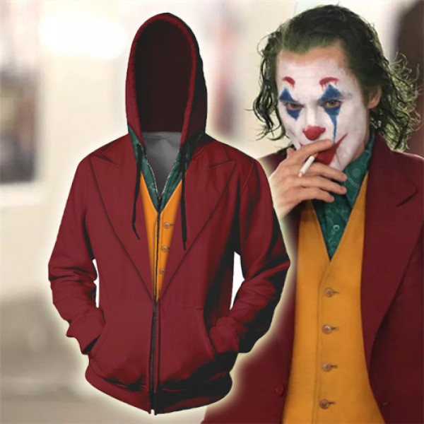 The Joker Hoodie 3D Zip Up Hoodie Jacket Cosplay