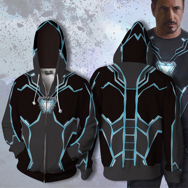 Iron Man 3D Zip Up Hoodie Jacket Coat Cosplay