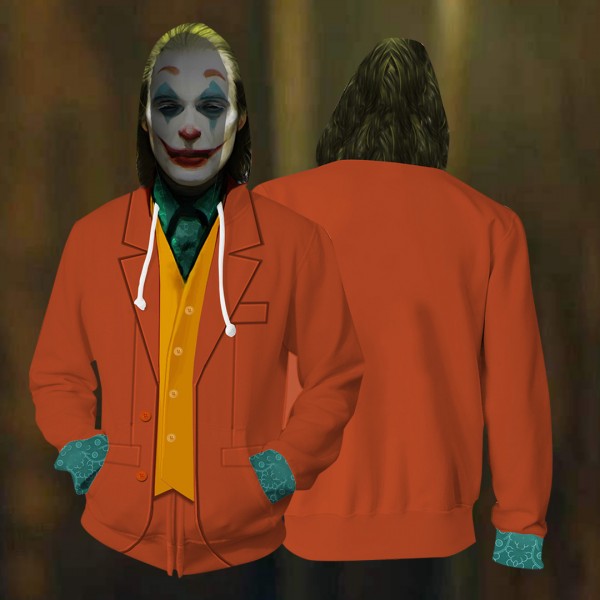 The Joker Red Hoodie Jacket 3D Zip Up Coat Cosplay