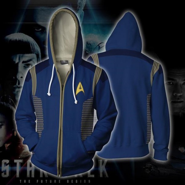 Star Trek Discovery Blue Hoodie Jacket 3D Zip Up Coat Cosplay