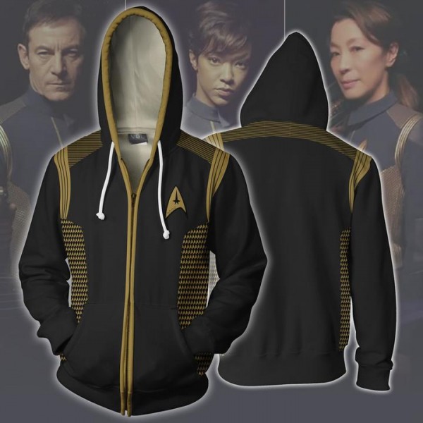 Star Trek Discovery Black Hoodie Jacket 3D Zip Up Coat Cosplay