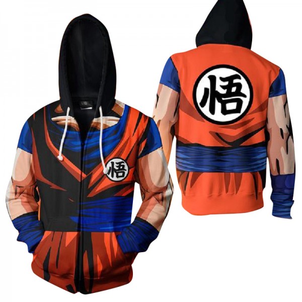 Dragon Ball Z Goku Hoodie Jacket 3D Zip Up Coat