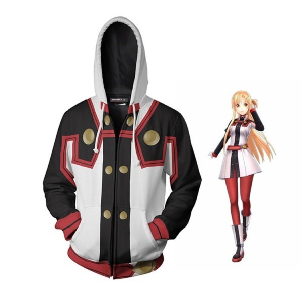 Sword Art Online Hoodie 3D Jacket Zip Up Coat Cosplay