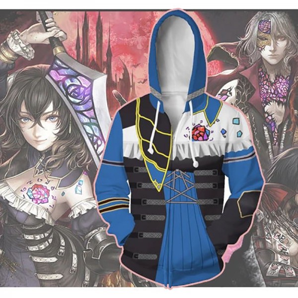 Bloodstained: Ritual of The Night Hoodie Jacket 3D Zip Up Coat Cosplay