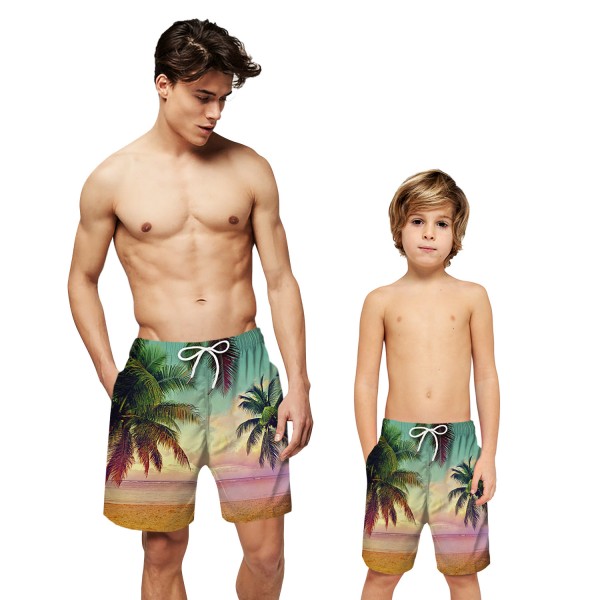 Beach Coconut Palm Swim Trunks Shorts 3D Print Beach Shorts For Men Boys