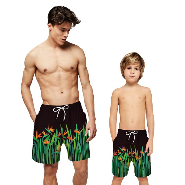 Leaf Pattern Swim Trunks Shorts 3D Beach Shorts For Men Boys