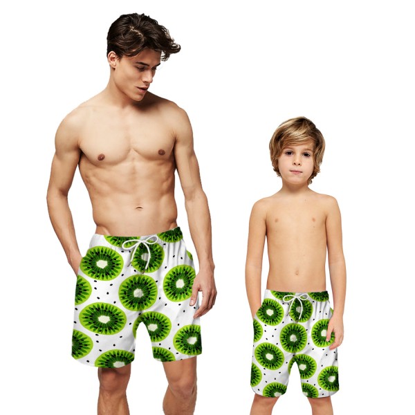 Kiwi Fruit Pattern Swim Trunks Shorts 3D Beach Shorts For Men Boys