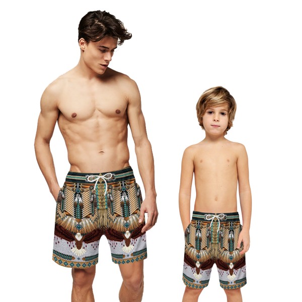 Native American Indian Swim Trunks Shorts 3D Beach Shorts For Men Boys
