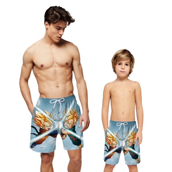 Dragon Ball Goku Swim Trunks Shorts Blue 3D Beach Shorts For Men Boys