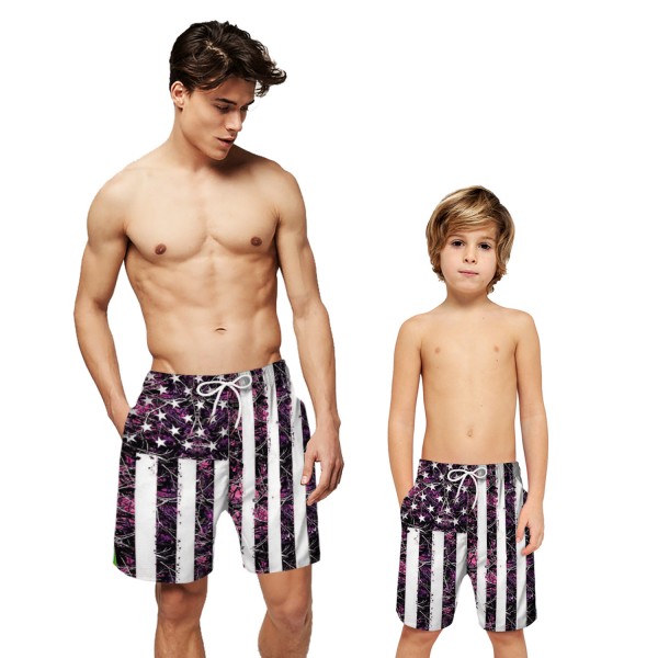 American Flag Pattern Swim Trunks Shorts 3D Beach Shorts For Men Boys