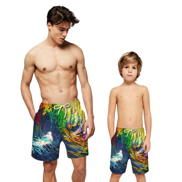 Sea Wave Swim Trunks Shorts 3D Beach Shorts For Men Boys