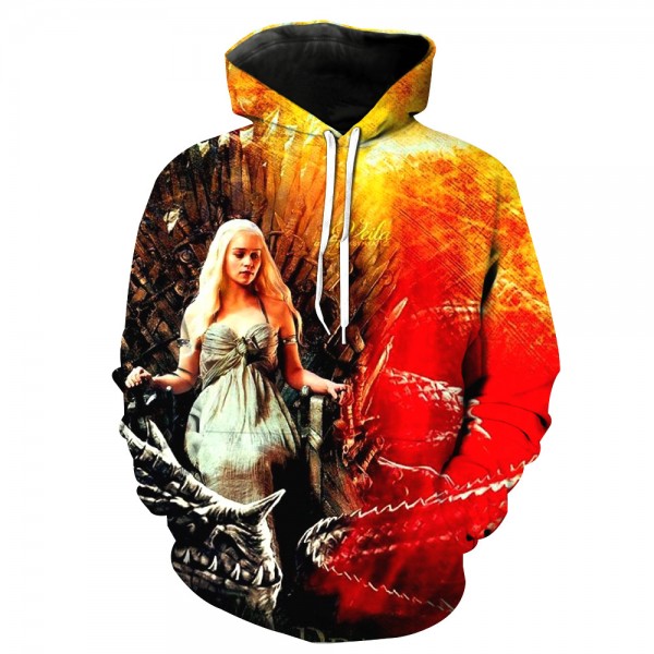 Daenerys Targaryen Hoodies 3D Print Sweatshirt Pullover Tops For Women & Men