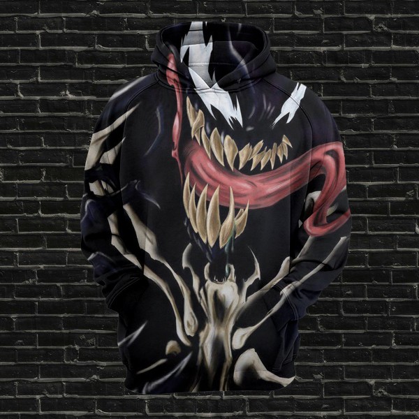 Venom Hoodies Black 3D Print Hooded Sweatshirt Pullover Tops