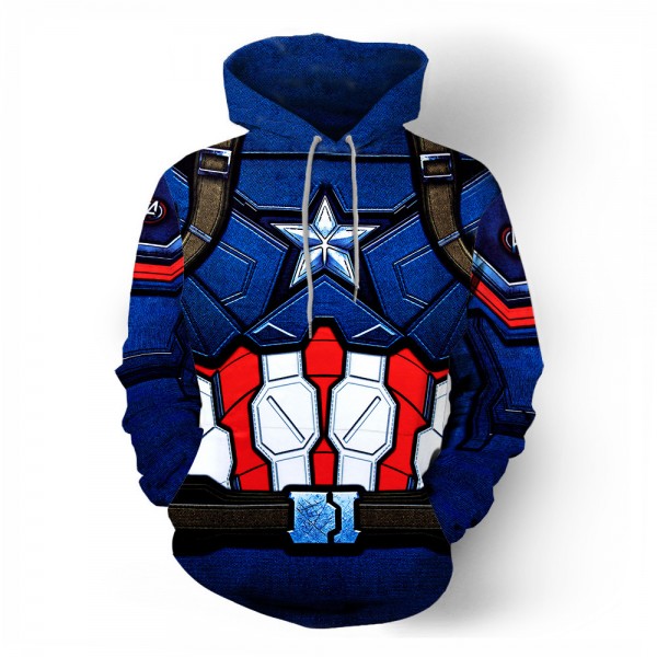 Captain America Hoodie 3D Pullover Sweatshirt
