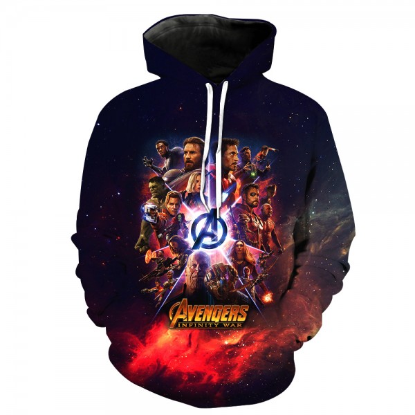 Marvel Avengers 3 Hoodies 3D Printed Pullover Sweatshirt