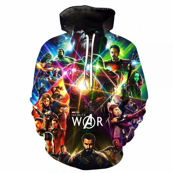 Marvel Avengers 3 Hoodies 3D Printed Pullover Sweatshirt
