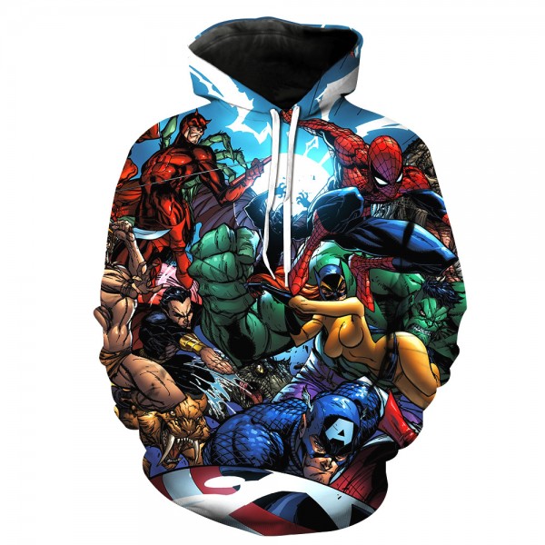 Avengers Comics Hoodies 3D Printed Pullover Sweatshirt